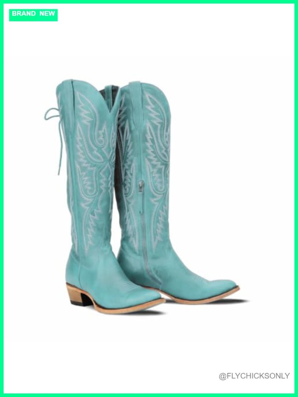 Womens Over the Knee Cowboy Boots Polyurethane Pointed Toe Stacked Heel